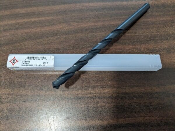 CLEVELAND Taper Length Drill Bit: Series 2510, 25/64″ Dia, 118 ° HSS C08815