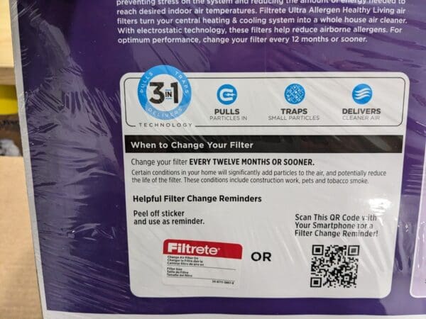 4 PACK 3M Ultra Allergen Reduction Filters 20" X 25" X 4" NDP03-4IN-4 7100097247