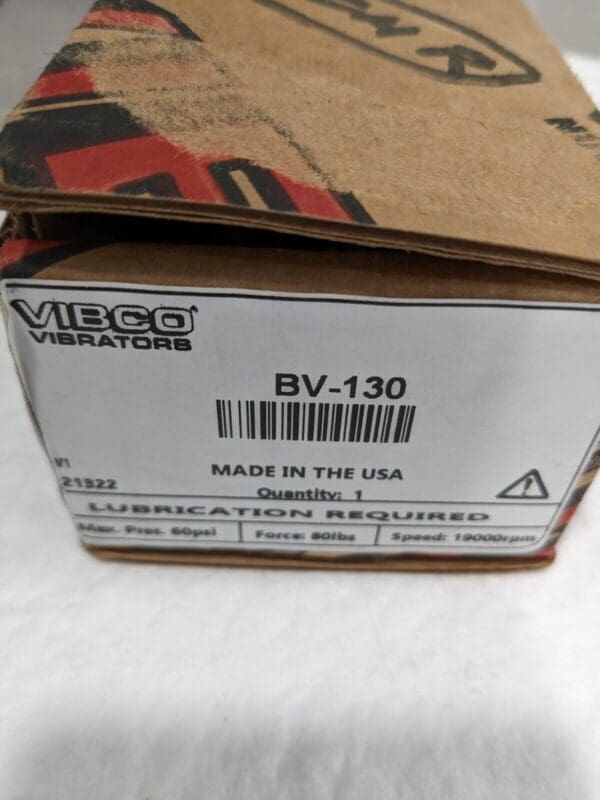 Vibco Pneumatic Vibrator 80 Lb. Force, 7-1/2 Cubic Feet per Minute BV-130