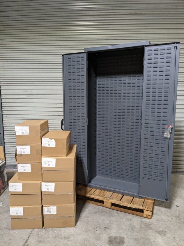 Durham Lockable Storage Cabinet w/ Bins 84" H. x 36" W. x 24" D. 2603-156B-95