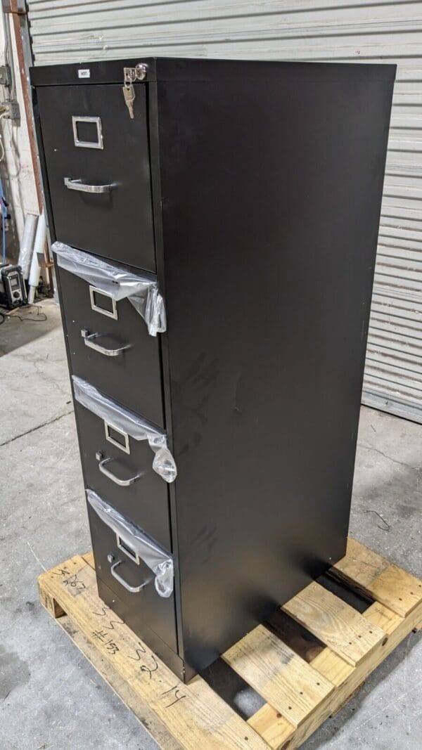 HON Vertical File Cabinet 4 Drawers Lockable Steel Black 15" x 25 x 52 HON514PP