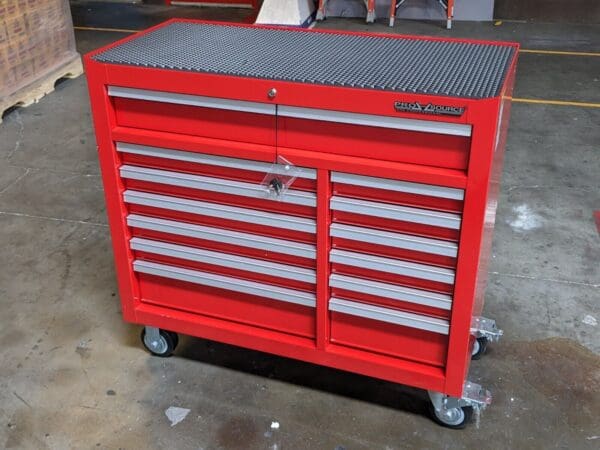 Pro Source Roller Cabinet Tool Box 13 Drawers 41 x 18 x 39 Steel Red