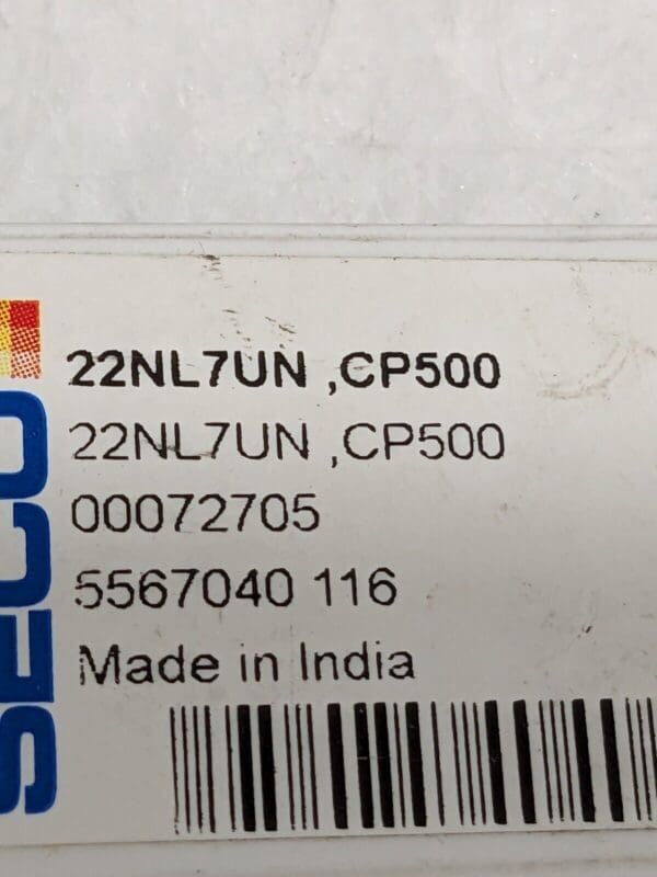 Seco Carbide/Cermet Lay-Down Threading Inserts 22NL7UN CP500 72705