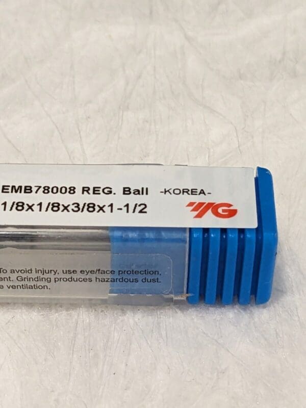 YG Ball Nose Carbide End Mill 1/8", 4 Flute, .375" LOC, 1-1/2" OAL EMB78008