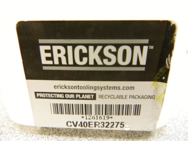 Erickson Collet Chuck: 2.03 to 20 mm Capacity, ER Collet, Taper Shank 1261619