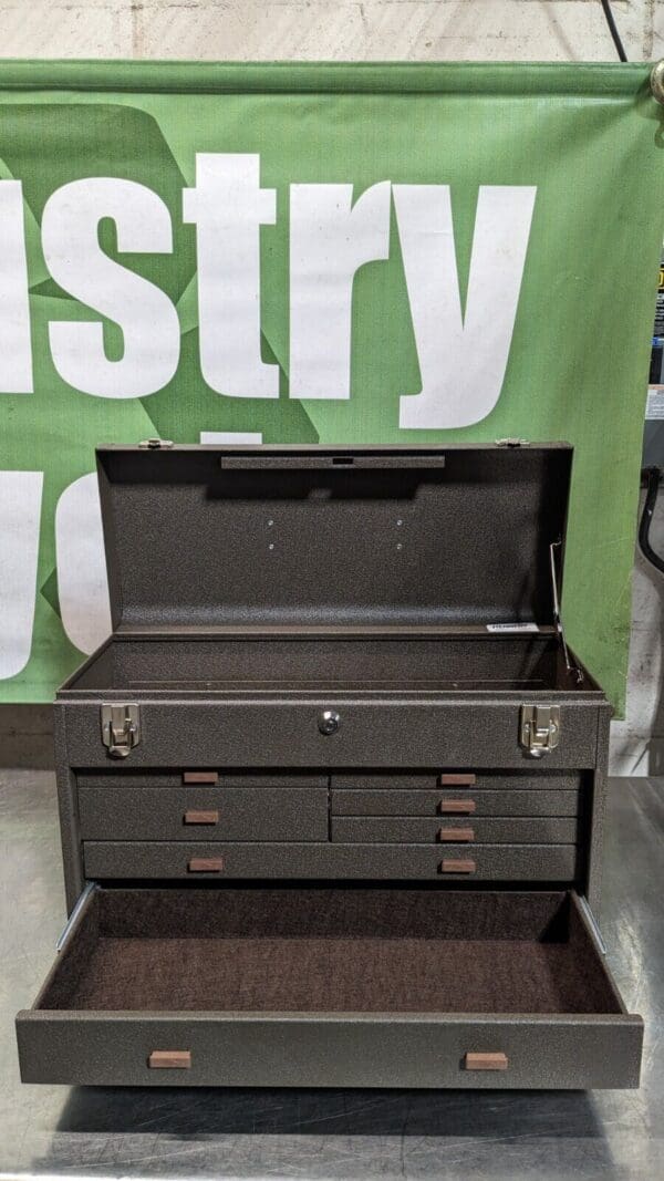 KENNEDY Machinist Tool Chest Steel 7 Drawers Steel Brown 520B Damaged