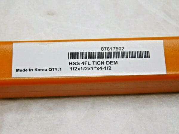 Hertel Square End Mill HSS RH Double End 1/2"x1"x1/2"x4-1/2" 4FL TiCN 87617502