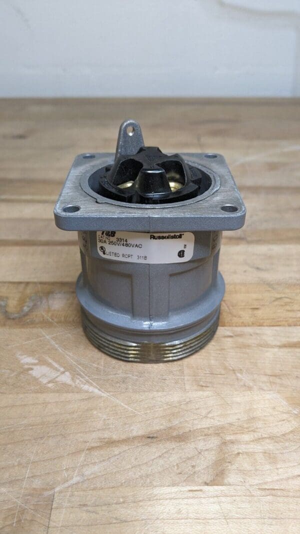 Russellstoll T & B 3314 Receptacle w/ Junction Box & Cap 30A 3W4P 480VAC