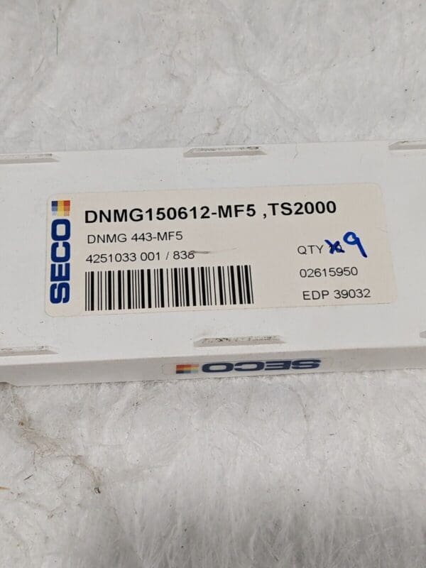 Seco Turning Insert: DNMG 443-MF5 TS2000, Carbide Qty 9 02615950