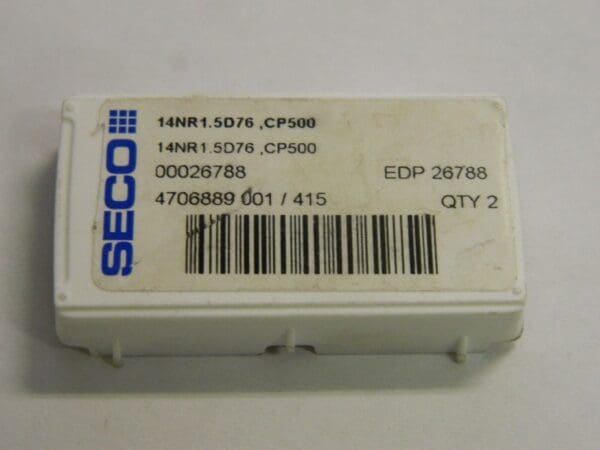 Seco Carbide Grooving Insert 14NR1.5D76 CP500 Qty 2 26788