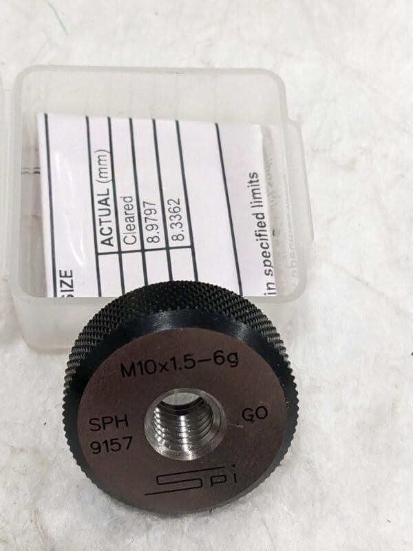 SPI Threaded Ring Gage: M10 x 1.50 Thread, Metric, Class 6G, Go 34-485-3