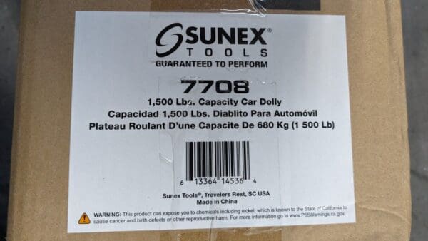 SUNEX TOOLS Wheel Dolly 1500-lb Hydraulic Safety locking Casters W/ Foot Pedal