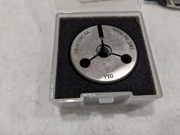 VERMONT GAGE Threaded Ring Gage 3/8-16 Thread UNC Class 2A No Go 361133030