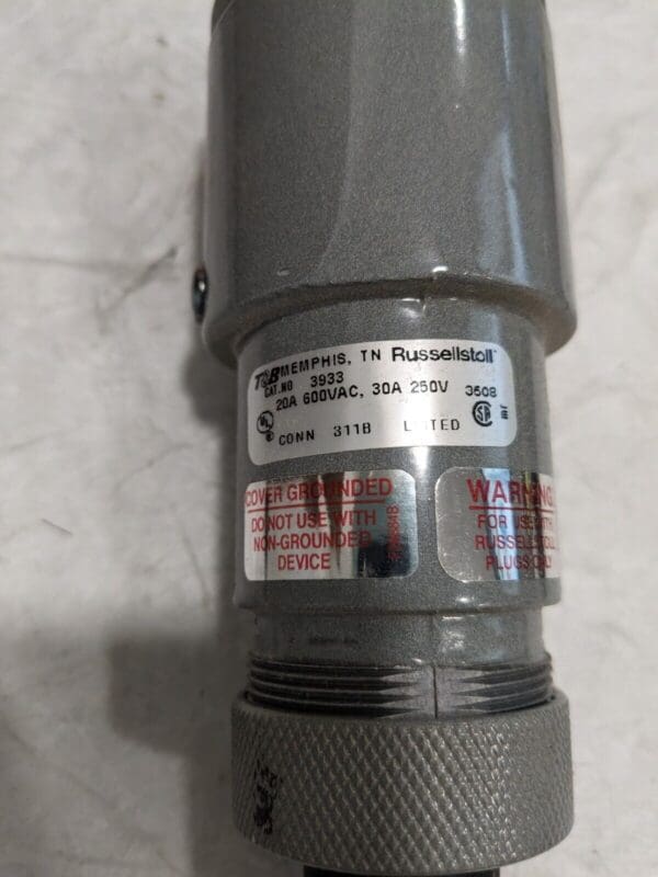 Thomas Betts Russellstoll FS/FD Connector Plug 30A 250V 20A 600V 2P 3W 3933