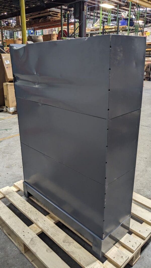 DURHAM 72 Bin Bin Shelve Unit with Drawer 34 x 12 x 48” Steel Bins 019-95 Damage