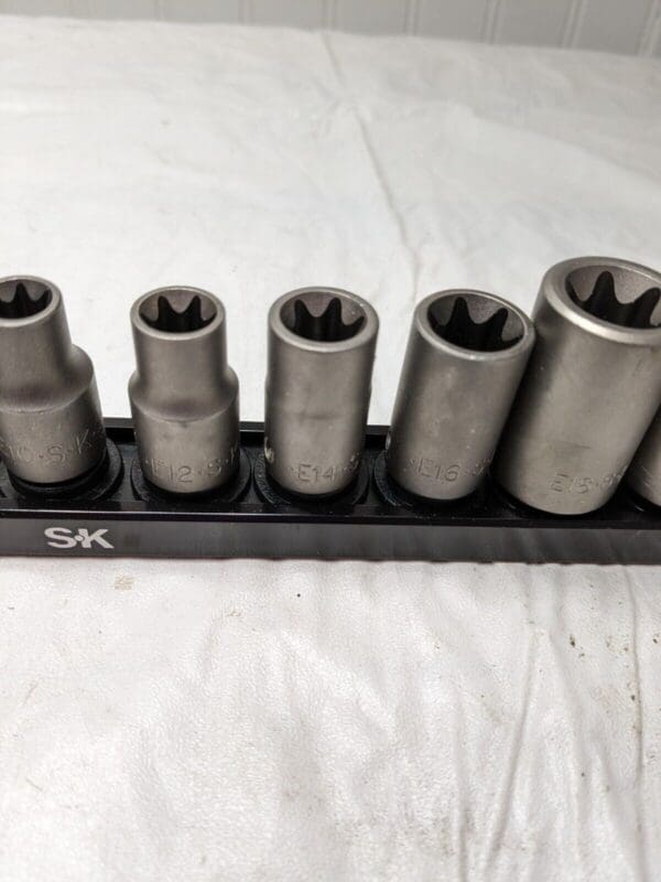 SK Standard Socket Set: 13 Pc, 1/2";1/4";3/8" Drive, E4 to E24 Socket 19761