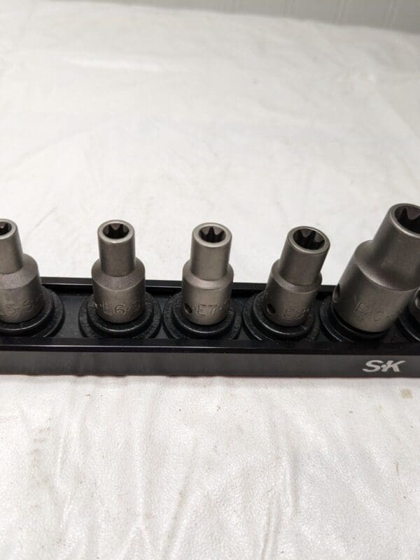 SK Standard Socket Set: 13 Pc, 1/2";1/4";3/8" Drive, E4 to E24 Socket 19761