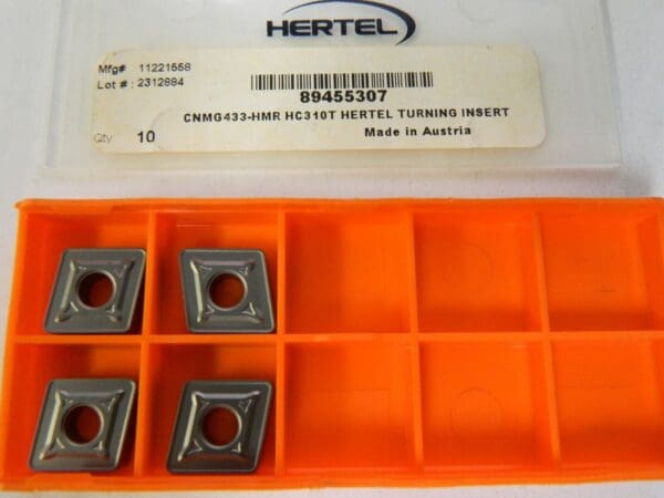 Hertel CNMG433 HMR Grade HC310T Carbide Turning Insert QTY 4 89455307