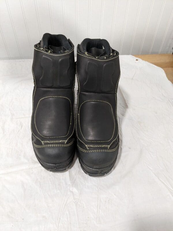 OLIVER Work Shoe: Size 7.5, 6" High, Leather, Steel Toe 25299BLK075