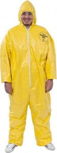 DUPONT Disposable Coveralls 12pk Splash&Chemical Size 4XL QC127SYL4X001200