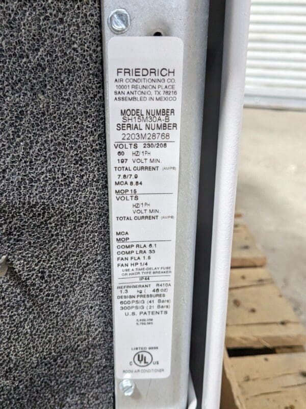 Friedrich Hazardgard Air Conditioner Hazardous Location AC Unit DEFECTIVE