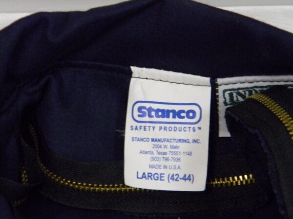 Stanco Safety Products Flame Resistant Jacket L Navy Blue #FRI624TNB-L