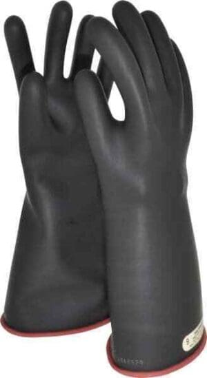 SALISBURY Rubber Lineman's Gloves: Class 1, Size 9, 14" OAL E114RB/9