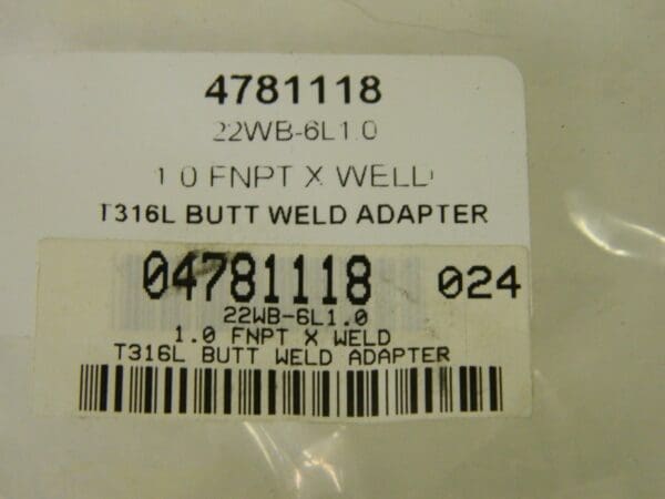 VNE 1" Weld Style Sanitary Stainless Steel Pipe Adapter QTY 3 22WB-6L1.0