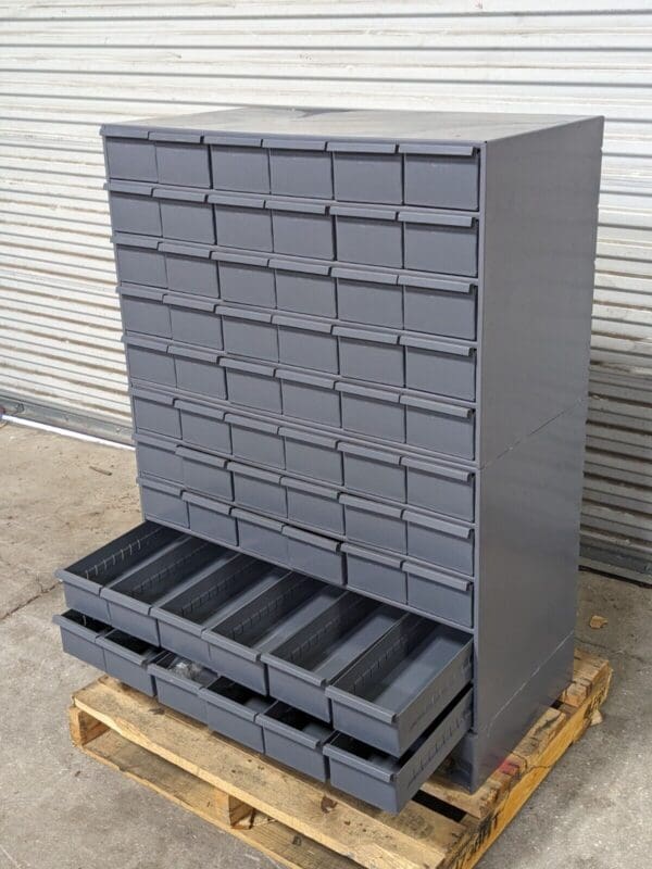 Durham Bin Storage Cabinet 60 Drawer 48 x 34 x 17 Steel Gray 028-95 Damaged