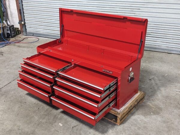 Waterloo Top Chest Tool Box 8-Drawer 52" W x 18" D 20" H Steel Red PCH-528RD