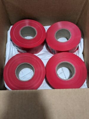 Barricade Tape: Red, " Danger", 3.0000" Width, 1000.00' Length Qty 4 T968DDD