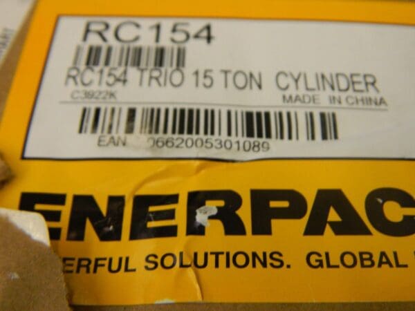 ENERPAC Portable Hydraulic Cylinder: Single Acting, 12.57 cu in Oil Capacity