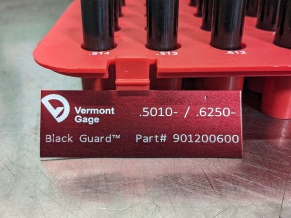 Vermont Gage 125 Pc Class ZZ Black Guard Pin Gage Set 0.501" - 0.625″ Range