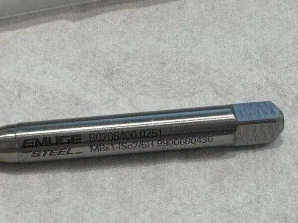 EMUGE Spiral Point Tap: M8x1 Thread, Metric Fine, 3 Fl B0208400.0251