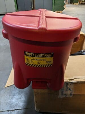 EAGLE 10 Gallon Capacity, Polyethylene Oily Waste Can 935FL