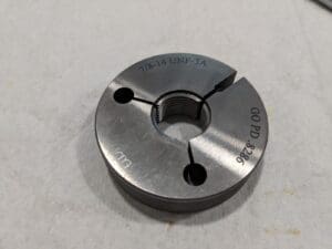 VERMONT GAGE Threaded Ring Gage: 7/8-14 Thread, UNF, Class 3A, Go 361158020