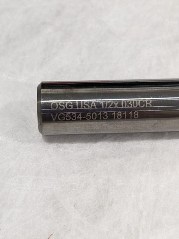 OSG Corner Radius End Mill 1/2″ Dia, 1-1/4″ LOC, 0.0300″ Radius, 5 FL VG534-5013