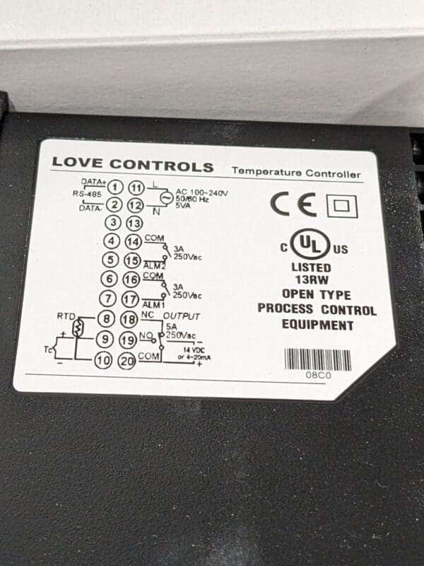 Love Controls Series 8c 1/8 DIN Temperature Controller 8C-3