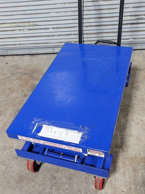 WorkSmart Hydraulic Scissor Lift Cart 770 lb Capacity 35 x 20 Platform USED