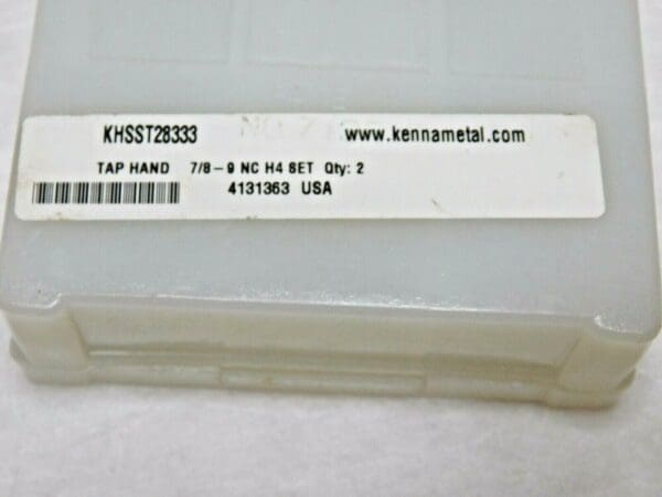 Kennametal INCOMPLETE Hand Tap Set 7/8-9 UNC H4 4FL Qty 2 4131363