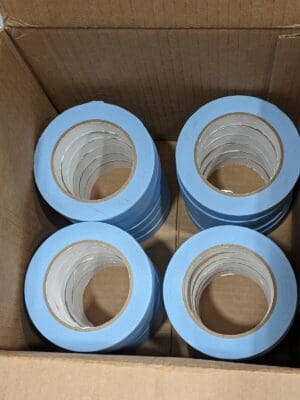 Masking Tape: 1" Wide, 60 yd Long, 4.9 mil Thick, Light Blue Qty 24 T935003