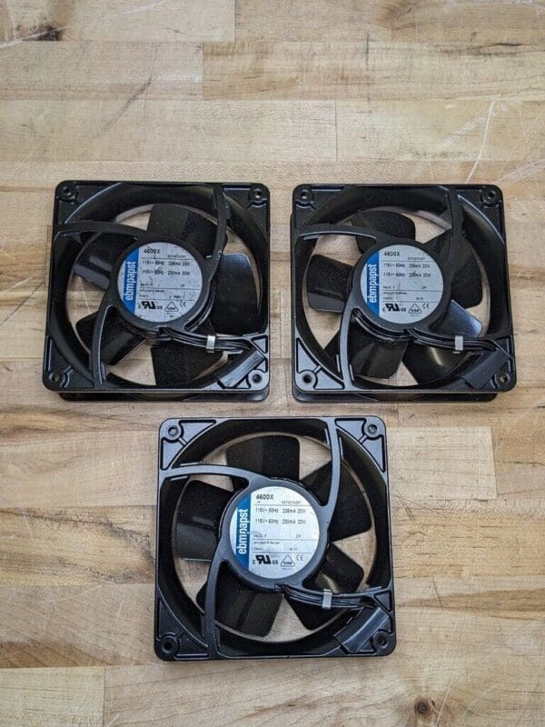 Lot of 3 EBM Papst Square Tube AC Axial Fan 119mm x 119mm x 38mm 115v 4600X