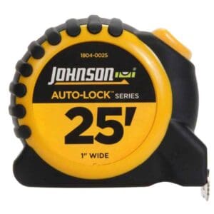 JOHNSON LEVEL&TOOL 4ct ofTape Measure 25' Long 1" Width Yellow Blade1804-0025