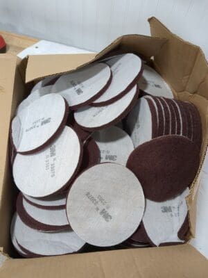 3M Hook & Loop Disc approx 100-150pc: 5" Disc Dia, Aluminum Oxide 7100138331