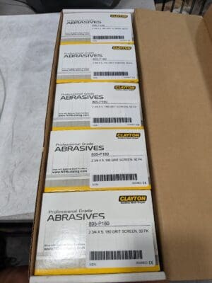 Clayton Professional Grades Abrasives Screens 2-3/4" X 5" 180G Qty 250 805-P180