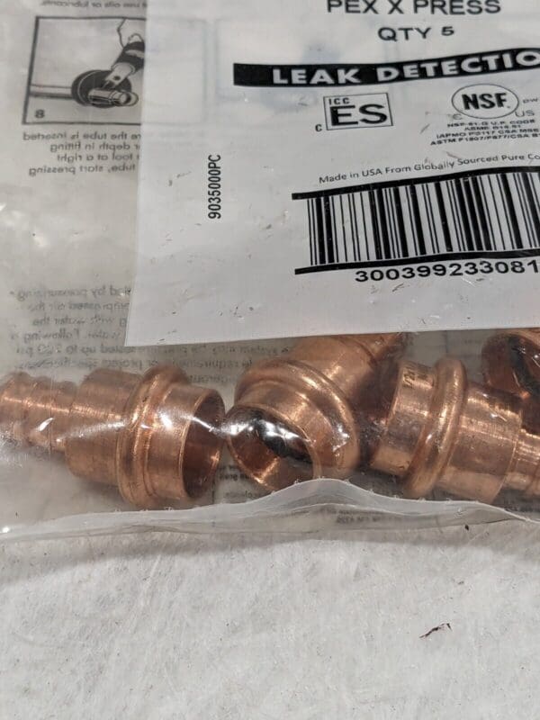 Nibco 3/4" PEX x 3/4" Press Copper Fittings Qty 5 PC604P