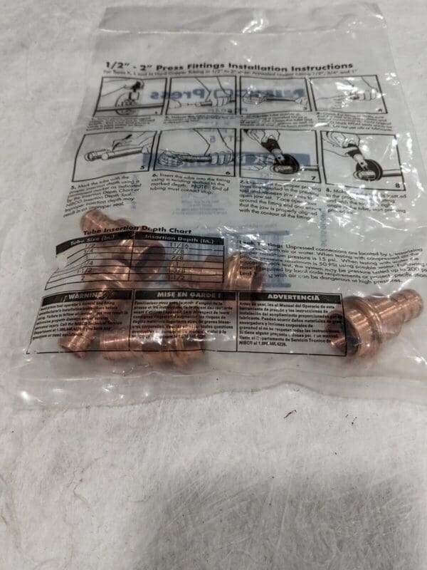 Nibco 3/4" PEX x 3/4" Press Copper Fittings Qty 5 PC604P