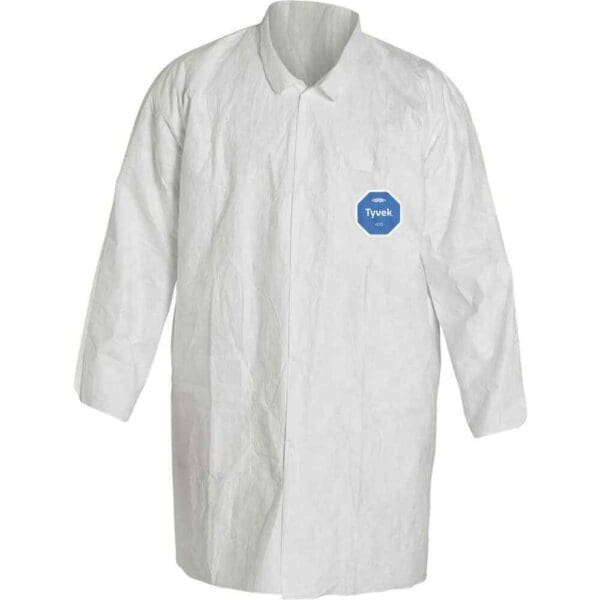 DUPONT Lab Coat: 1.20 oz Material, Size X-Large, Tyvek Qty 30 TY212SWHXL003000