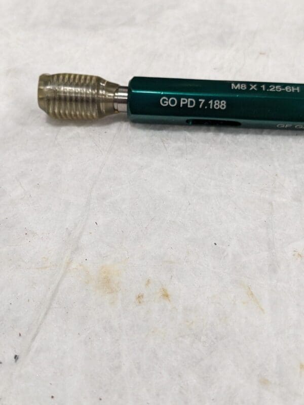 GF GAGE Plug Thread Gage: M8x1.25 Thread, 6H, Go & No Go W0801256HS