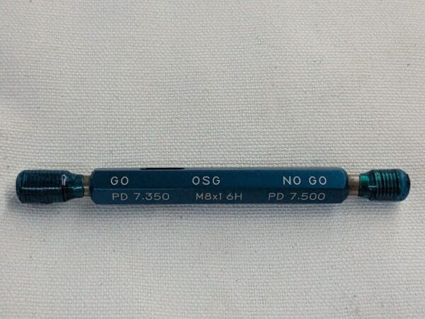 OSG Plug Thread Gage M8x1.00 Thread 6H Class Double End Go&No Go 1500200800LF